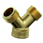 Hose Y Connector 3/4" Brass Fht X Mht X Mht - Image 1